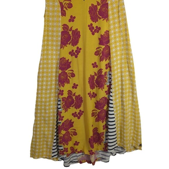 Matilda Jane Dress Womens XS Yellow Floral Golden Key Shift Sleeveless V-Neck - Picture 3 of 12